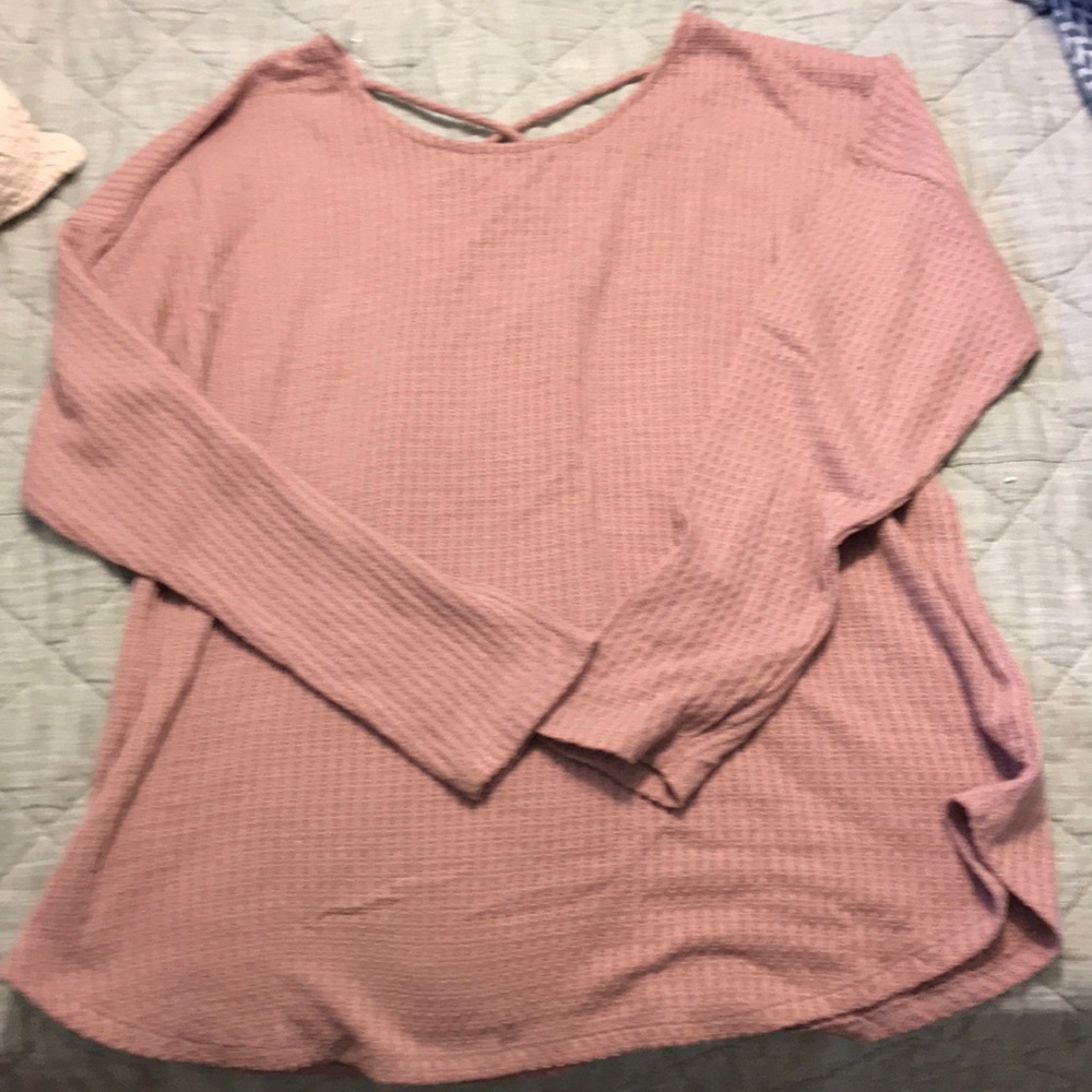 Long sleeve lace-up shirt